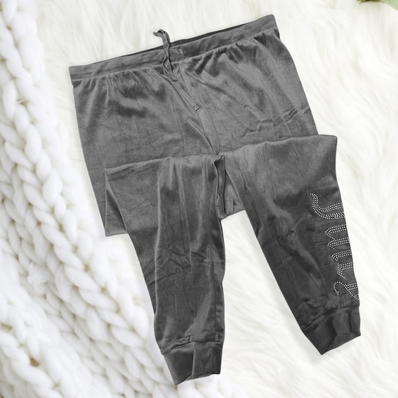 *NWT Juicy Couture Gray Soft Velour Pajama Loungewear Athleisure Set - Picture 3 of 4